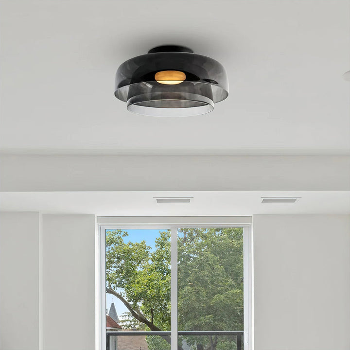 Glass Ceiling Light Tiered Flush Mount Fixture