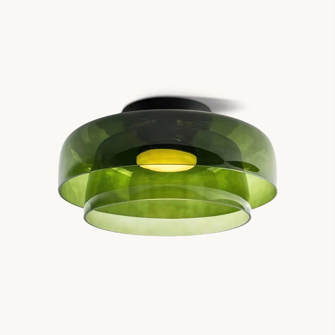 Glass Ceiling Light Tiered Flush Mount Fixture