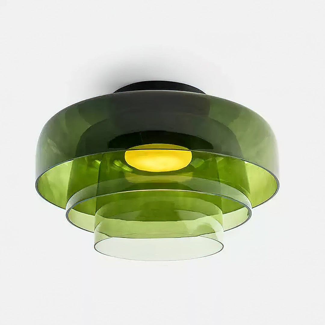 Glass Ceiling Light Tiered Flush Mount Fixture