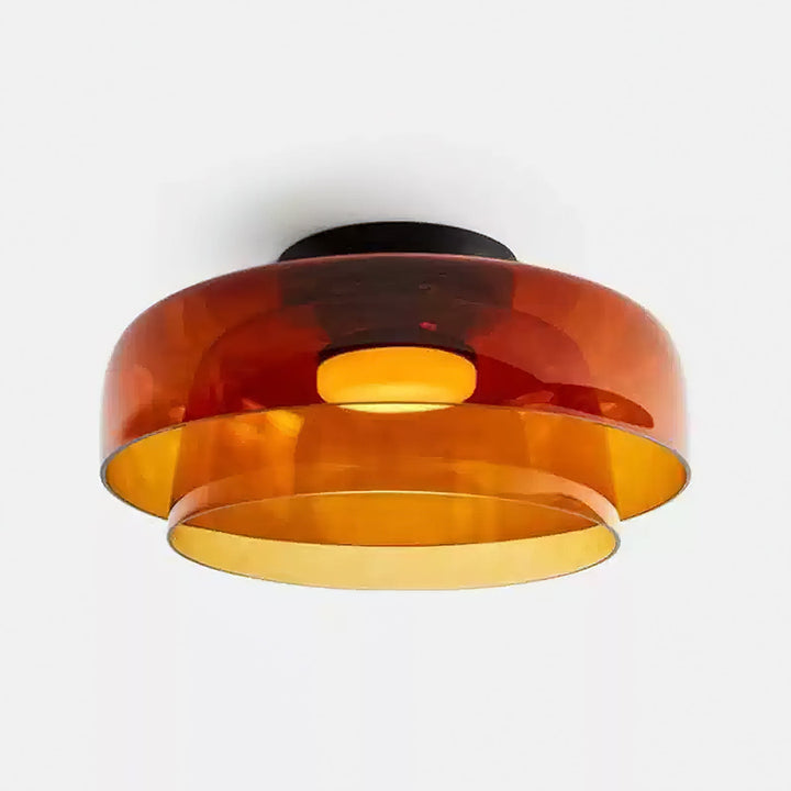 Glass Ceiling Light Tiered Flush Mount Fixture