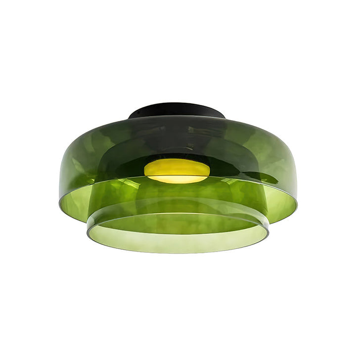 Glass Ceiling Light Tiered Flush Mount Fixture