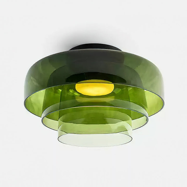 Glass Ceiling Light Tiered Flush Mount Fixture
