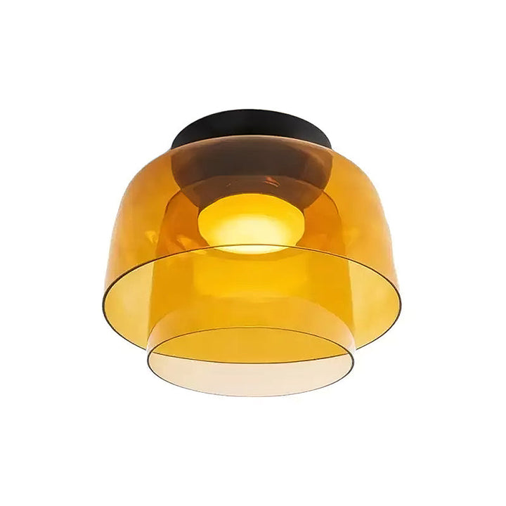 Glass Ceiling Light Tiered Flush Mount Fixture