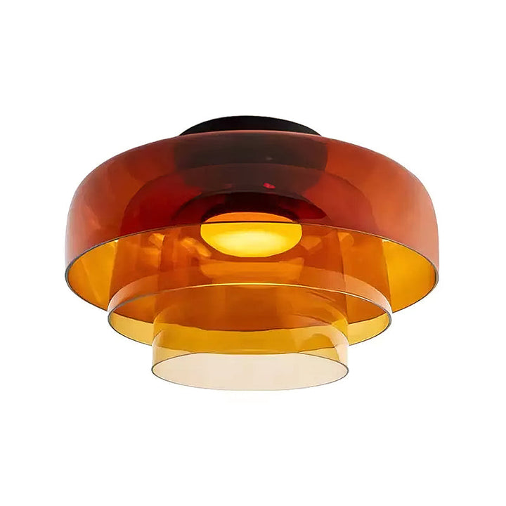 Glass Ceiling Light Tiered Flush Mount Fixture