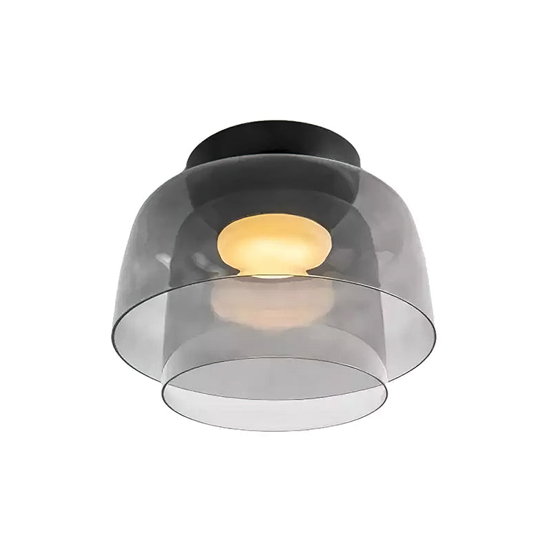 Glass Ceiling Light Tiered Flush Mount Fixture