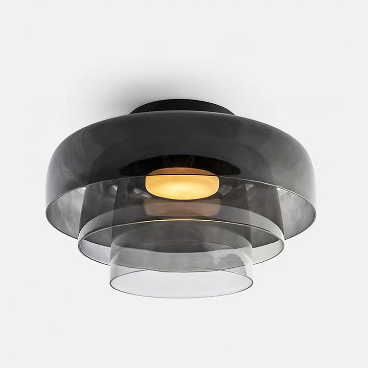 Glass Ceiling Light Tiered Flush Mount Fixture