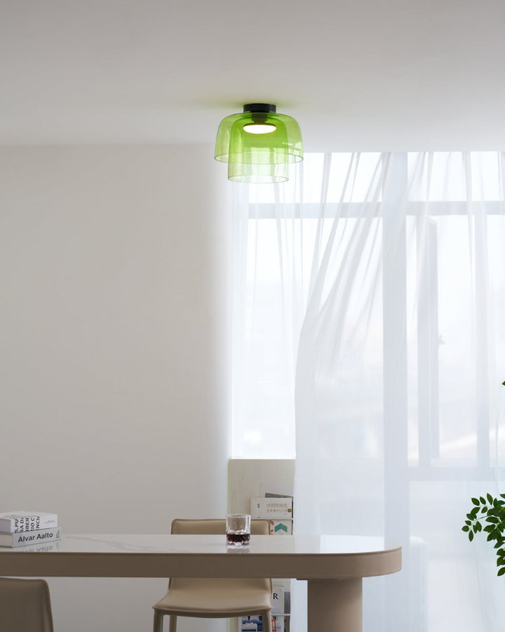 Glass Ceiling Light Tiered Flush Mount Fixture