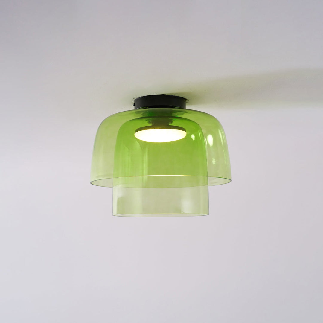 Glass Ceiling Light Tiered Flush Mount Fixture