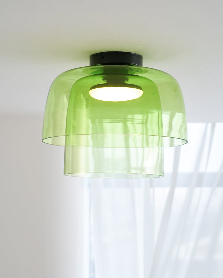 Glass Ceiling Light Tiered Flush Mount Fixture
