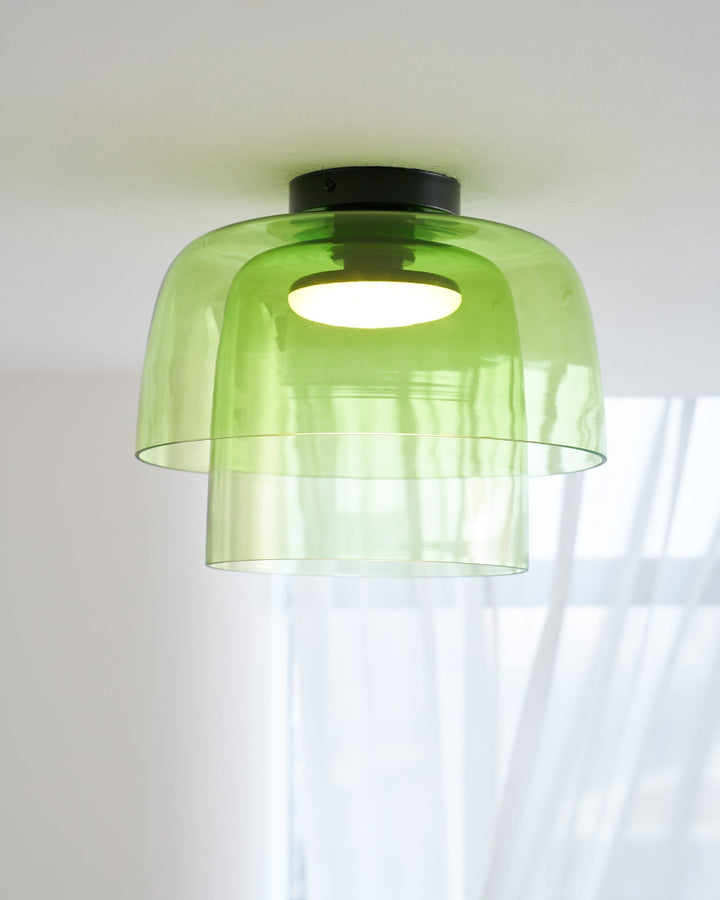Glass Ceiling Light Tiered Flush Mount Fixture