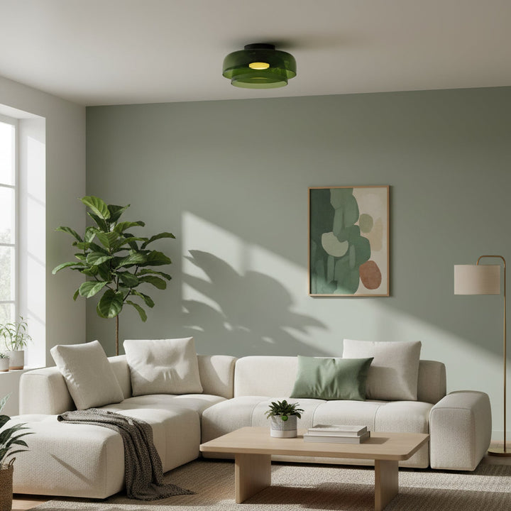 Glass Ceiling Light Tiered Flush Mount Fixture