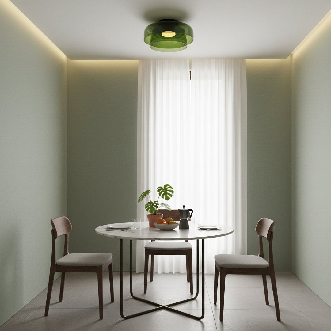 Glass Ceiling Light Tiered Flush Mount Fixture