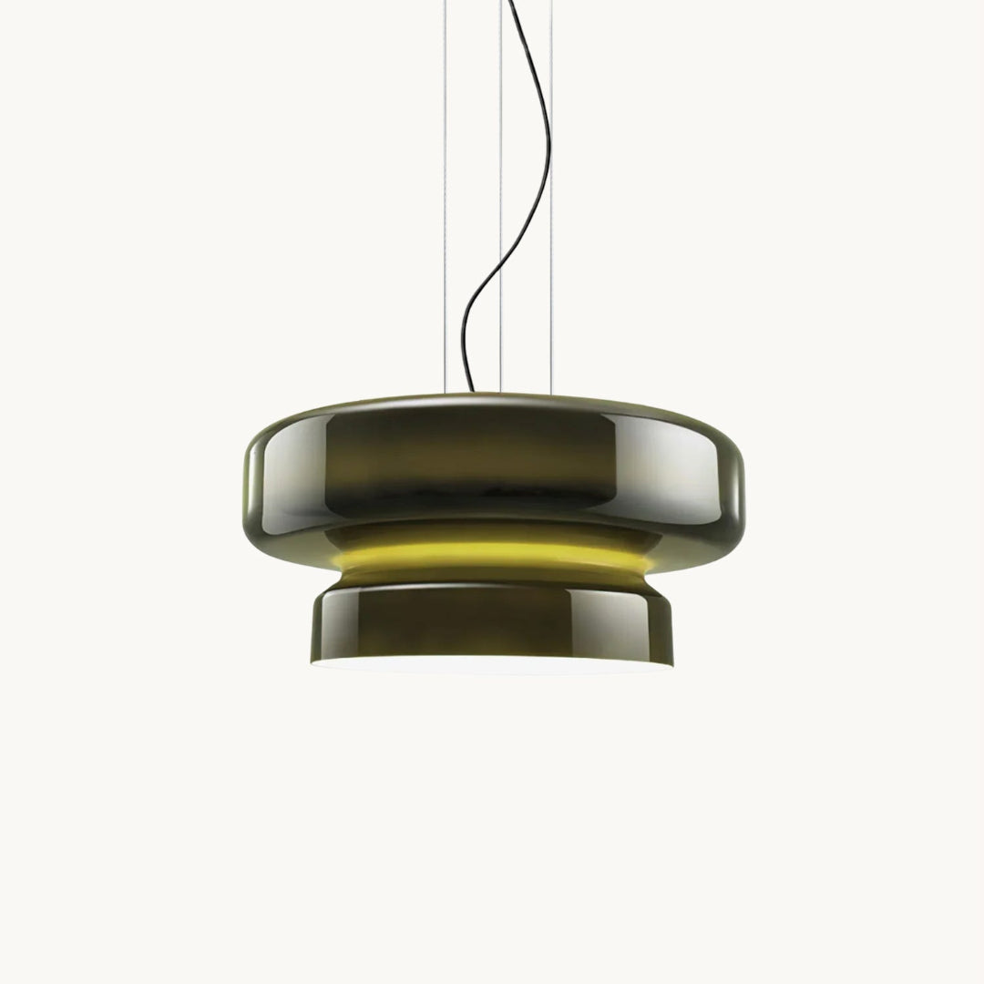 Glass Pendant Light Tiered Suspension Ceiling Lamp