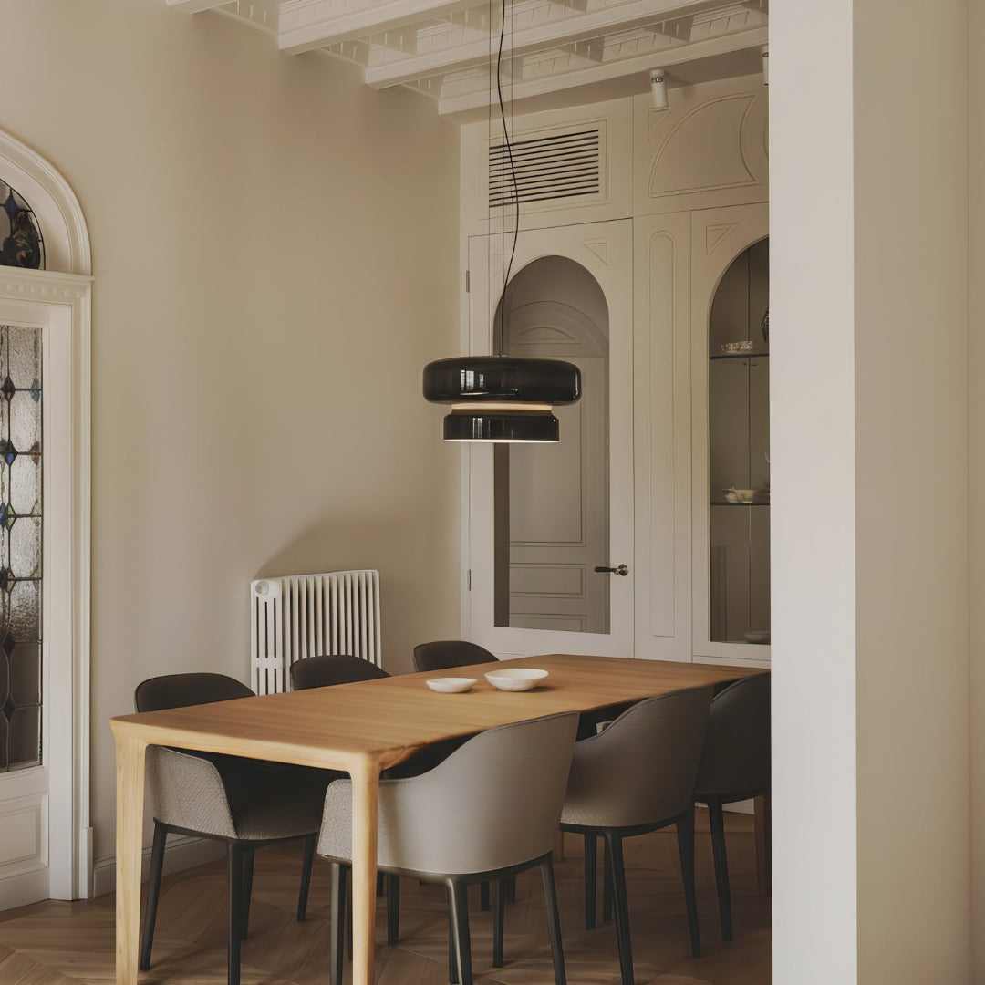 Glass Pendant Light Tiered Suspension Ceiling Lamp