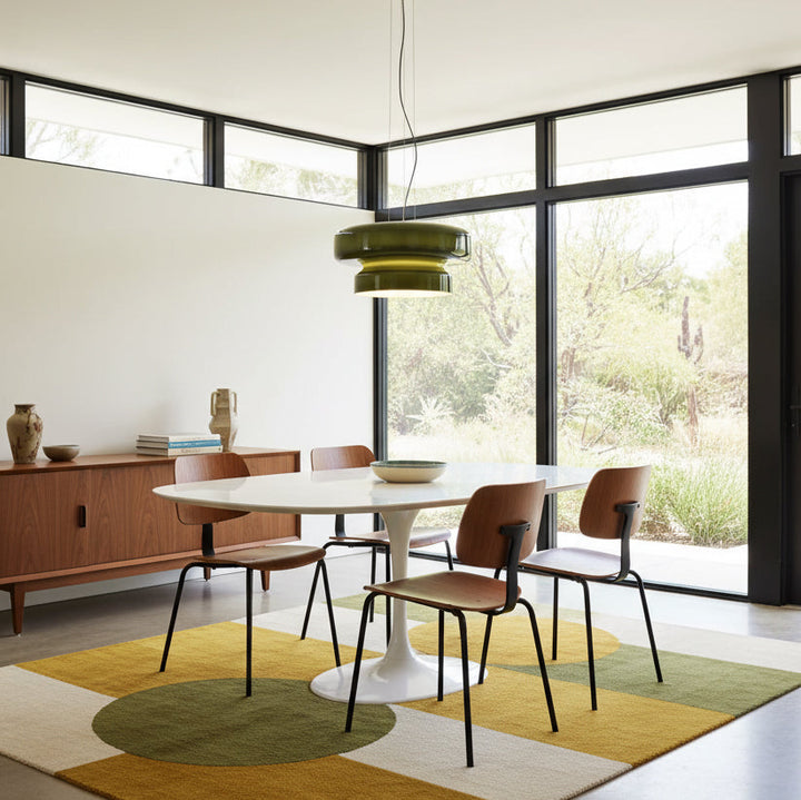 Glass Pendant Light Tiered Suspension Ceiling Lamp