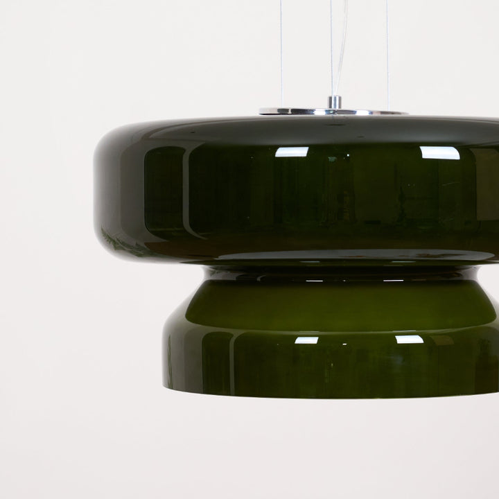 Glass Pendant Light Tiered Suspension Ceiling Lamp