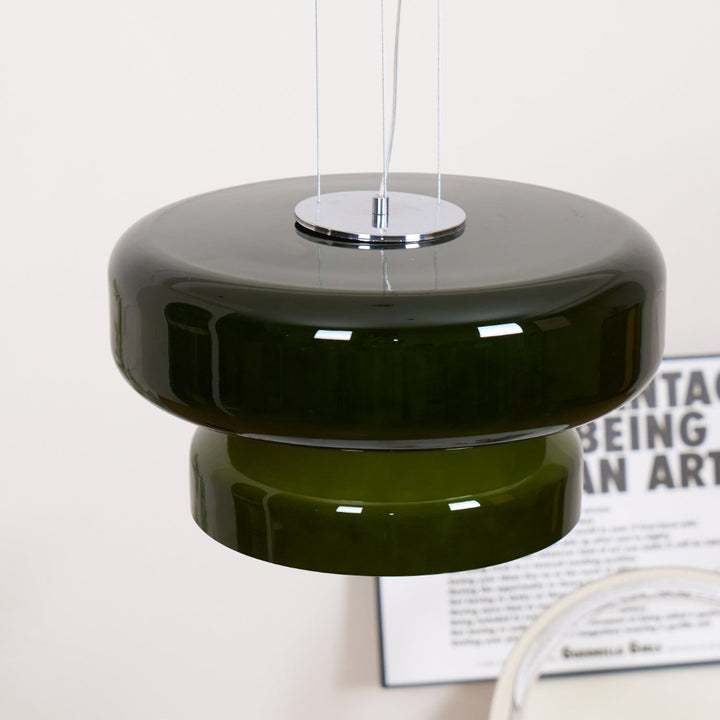 Glass Pendant Light Tiered Suspension Ceiling Lamp