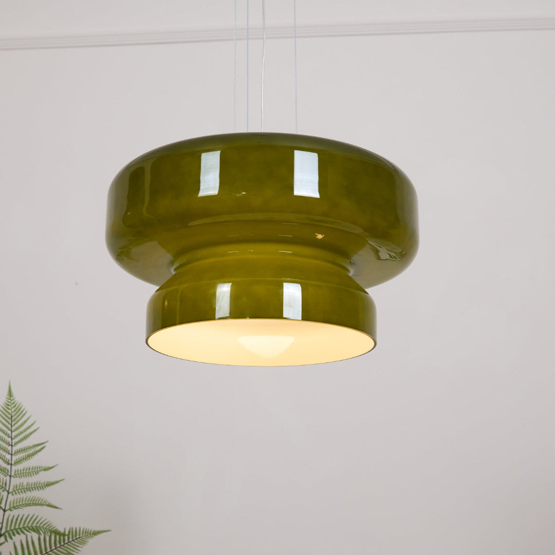 Glass Pendant Light Tiered Suspension Ceiling Lamp