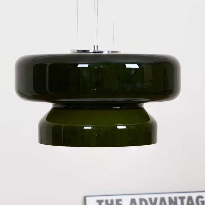 Glass Pendant Light Tiered Suspension Ceiling Lamp