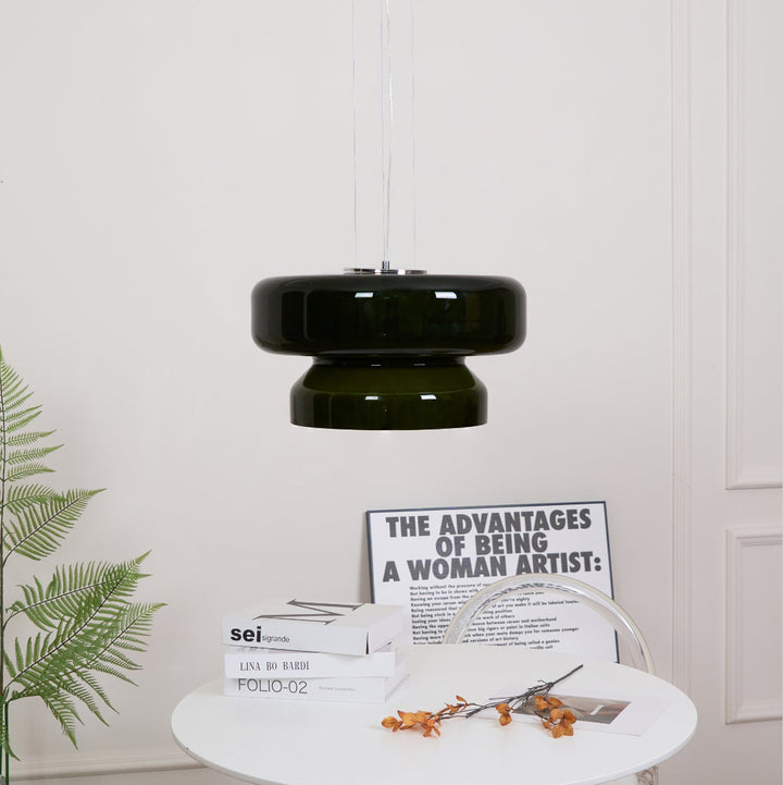 Glass Pendant Light Tiered Suspension Ceiling Lamp