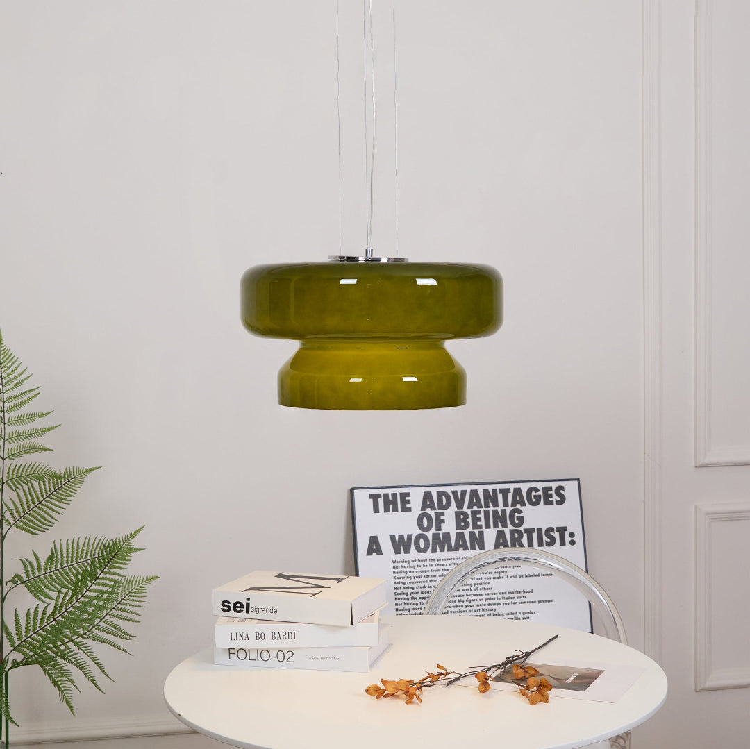 Glass Pendant Light Tiered Suspension Ceiling Lamp