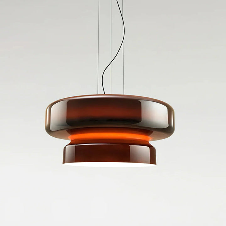 Glass Pendant Light Tiered Suspension Ceiling Lamp