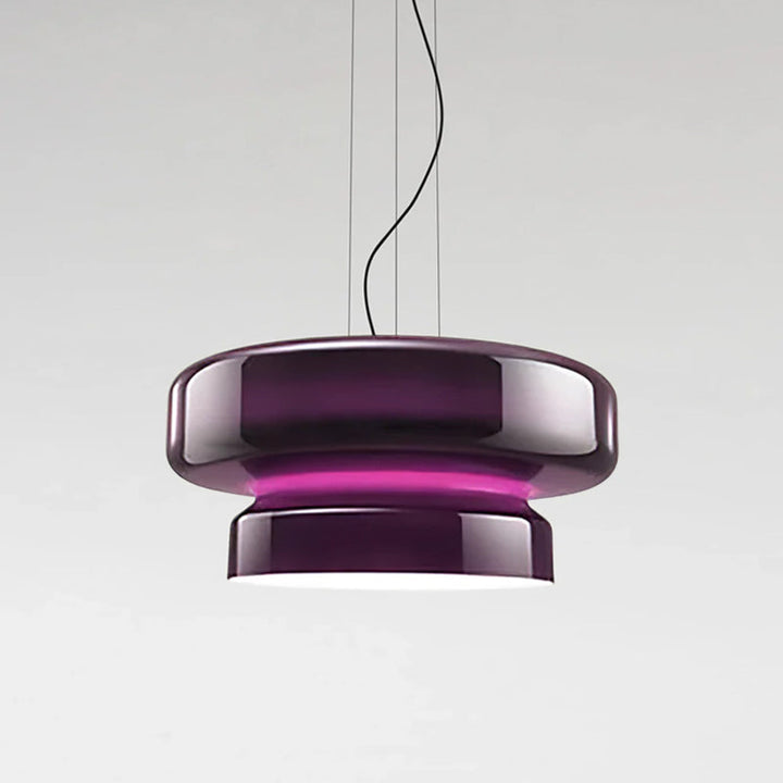 Glass Pendant Light Tiered Suspension Ceiling Lamp