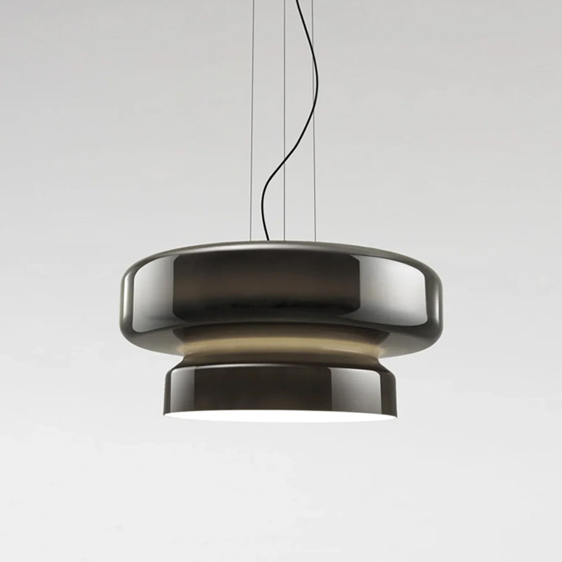 Glass Pendant Light Tiered Suspension Ceiling Lamp