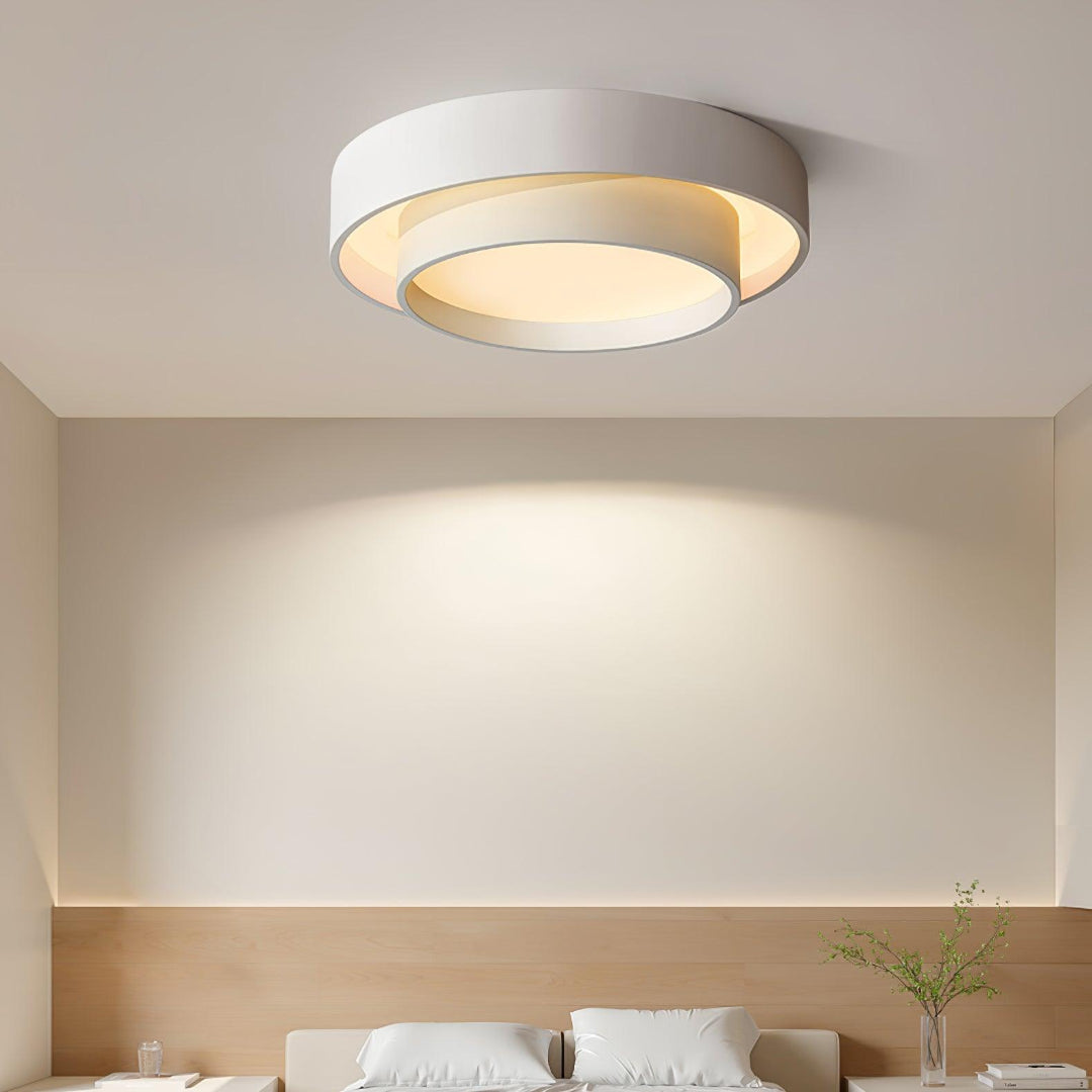 LED Ceiling Light Round Tiered Ring Flush Mount Fixture