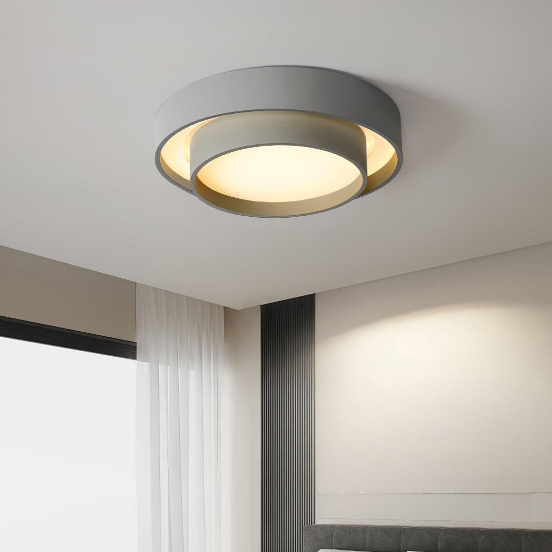 LED Ceiling Light Round Tiered Ring Flush Mount Fixture