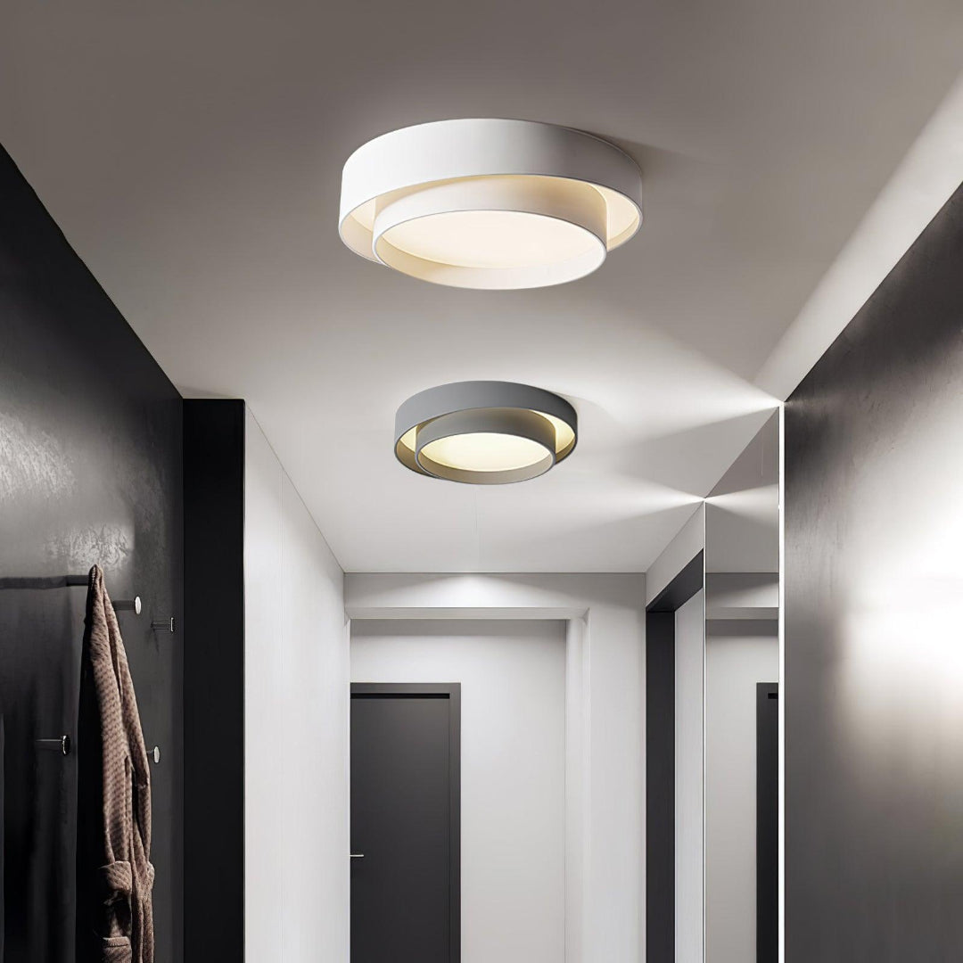 LED Ceiling Light Round Tiered Ring Flush Mount Fixture