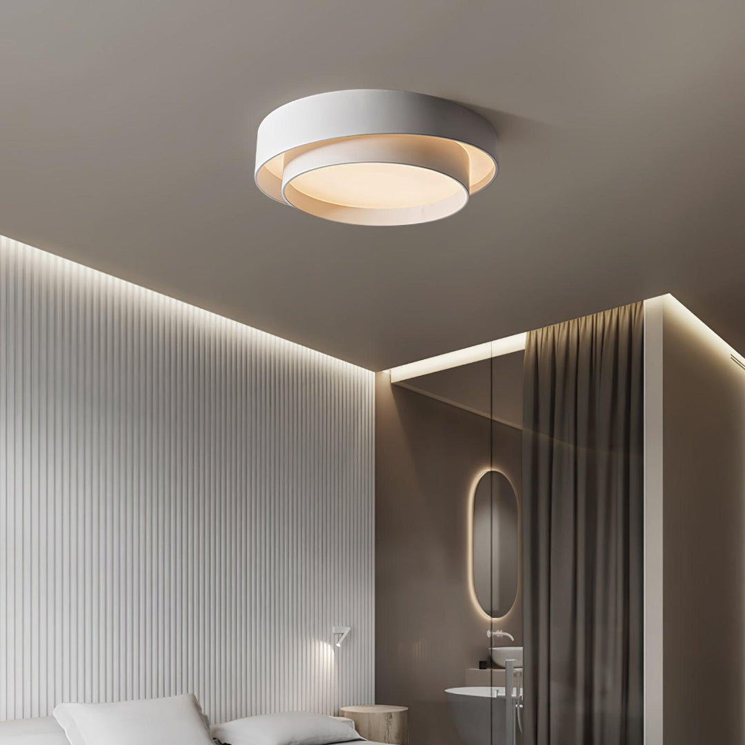 LED Ceiling Light Round Tiered Ring Flush Mount Fixture