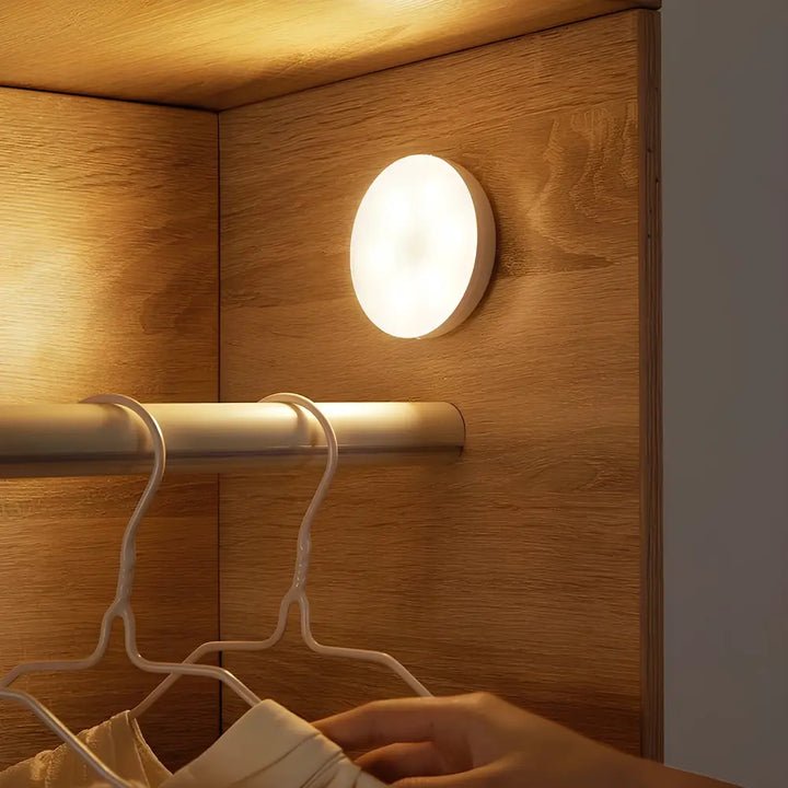 LED Night Light - Round Motion Sensor Rechargeable Puck Light