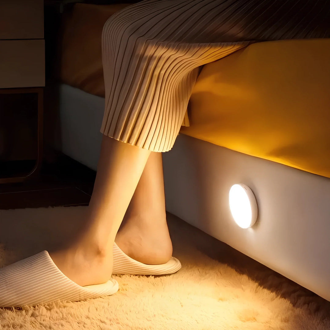 LED Night Light - Round Motion Sensor Rechargeable Puck Light