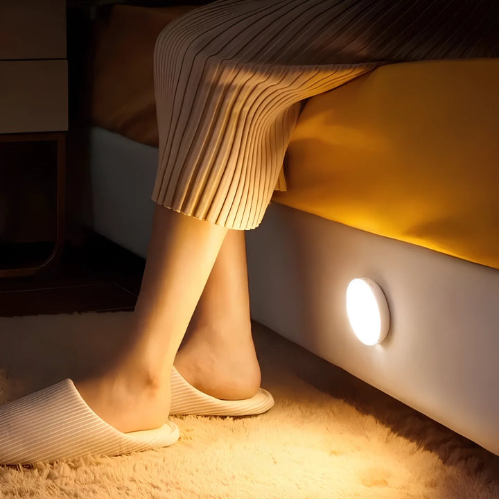 LED Night Light - Round Motion Sensor Rechargeable Puck Light