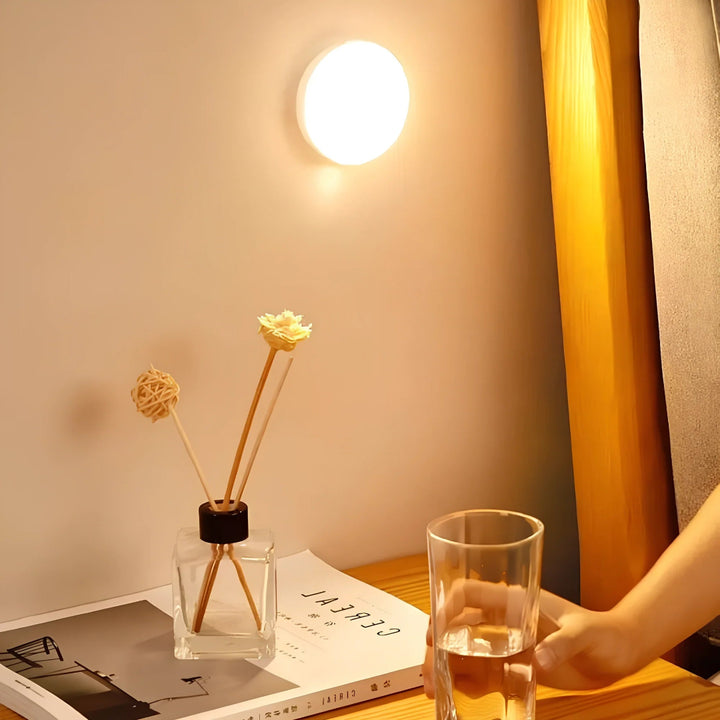 LED Night Light - Round Motion Sensor Rechargeable Puck Light