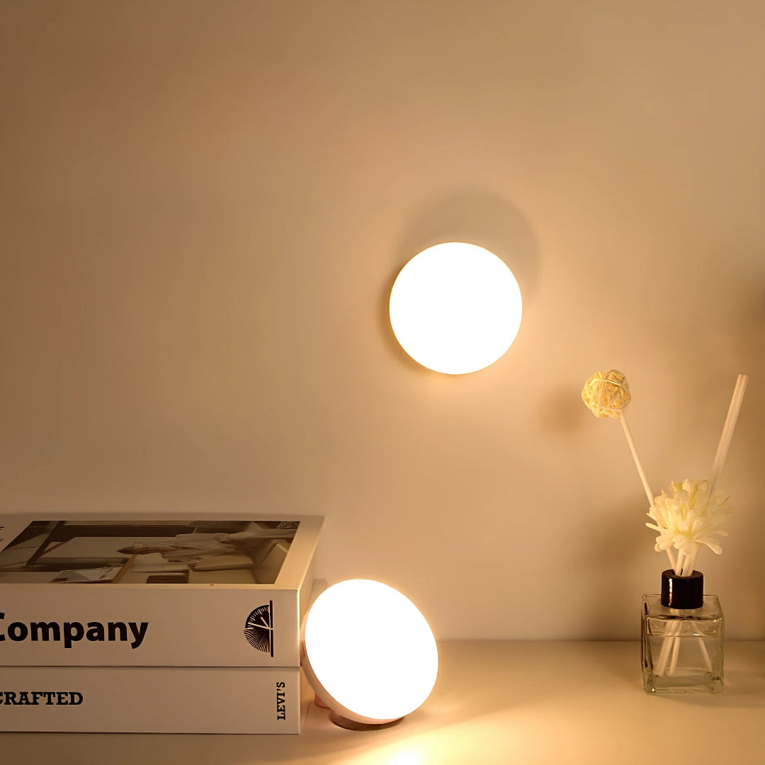 LED Night Light - Round Motion Sensor Rechargeable Puck Light