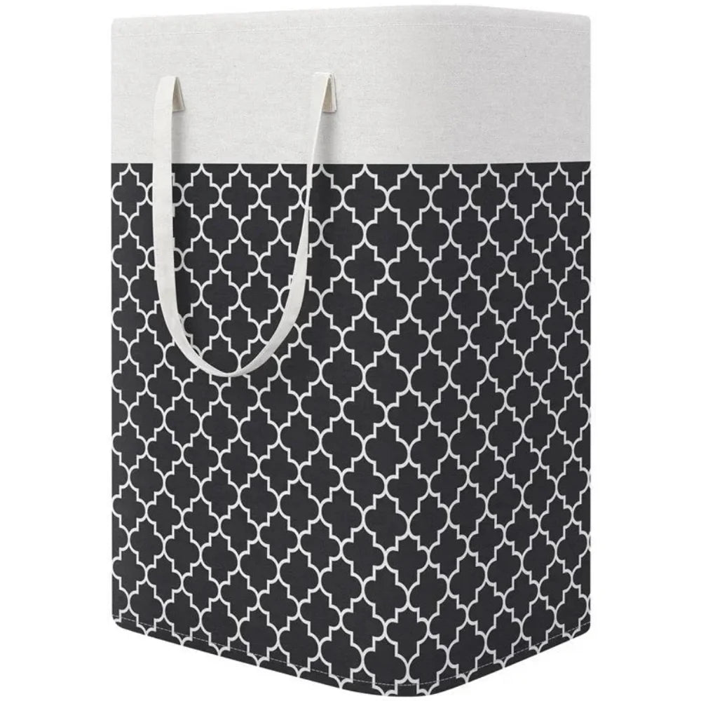 Laundry Hamper - Rectangular Foldable Laundry Basket with Handles