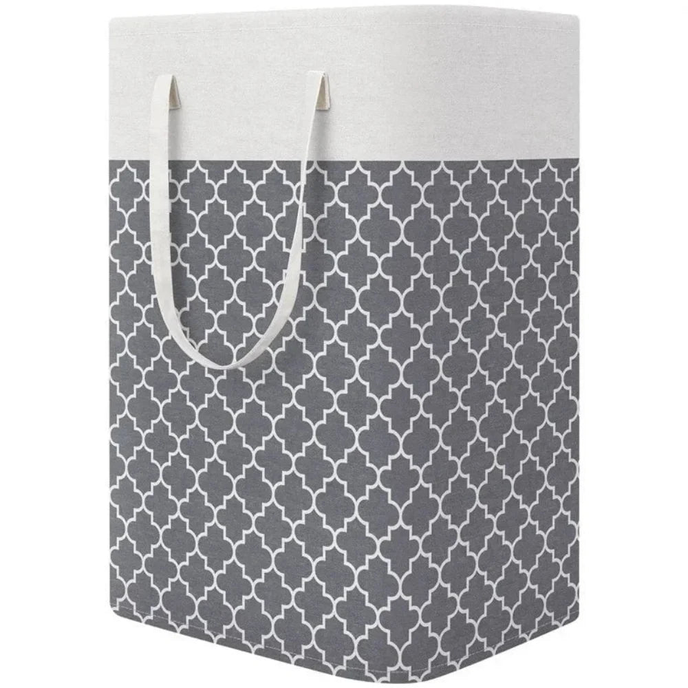 Laundry Hamper - Rectangular Foldable Laundry Basket with Handles