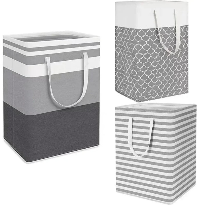 Laundry Hamper - Rectangular Foldable Laundry Basket with Handles