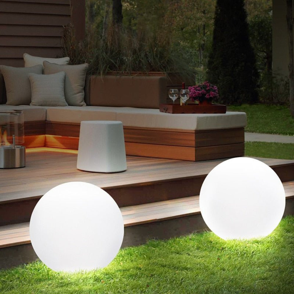 Outdoor Globe Lamp - Illuminated Sphere Floor Light