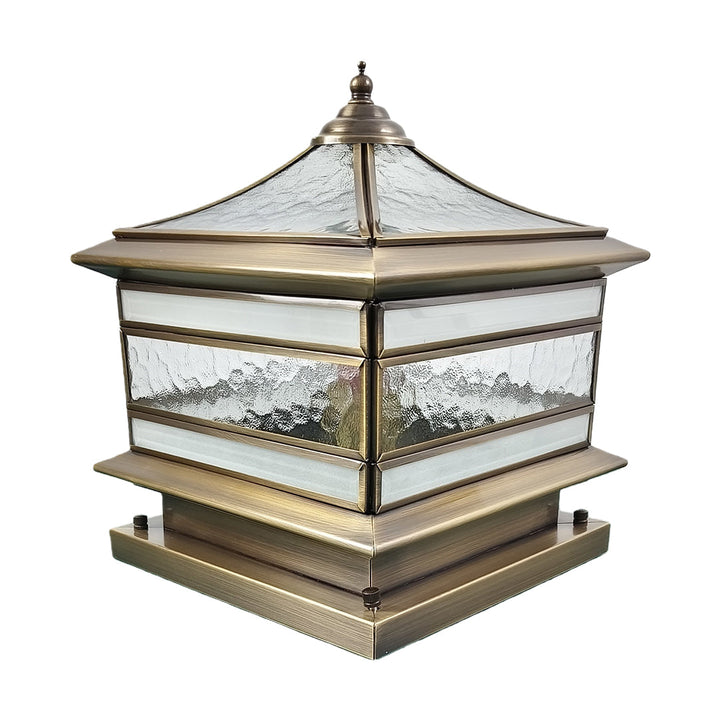 Outdoor Post Mounted Lamp - Square Lantern Pillar Light