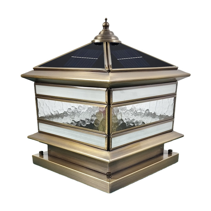 Outdoor Post Mounted Lamp - Square Lantern Pillar Light
