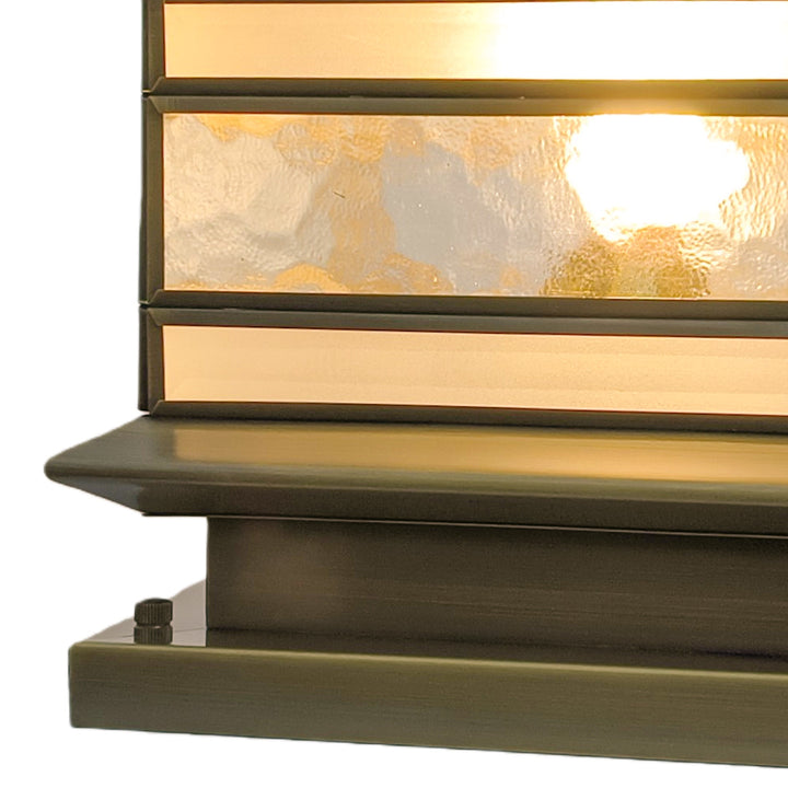 Outdoor Post Mounted Lamp - Square Lantern Pillar Light