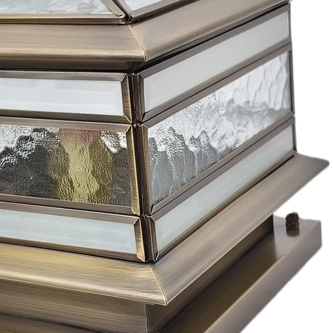 Outdoor Post Mounted Lamp - Square Lantern Pillar Light