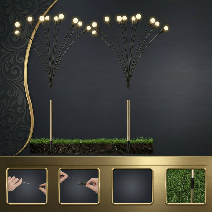 Outdoor Solar Garden Lamp - Firefly Swaying Stem Stake Light