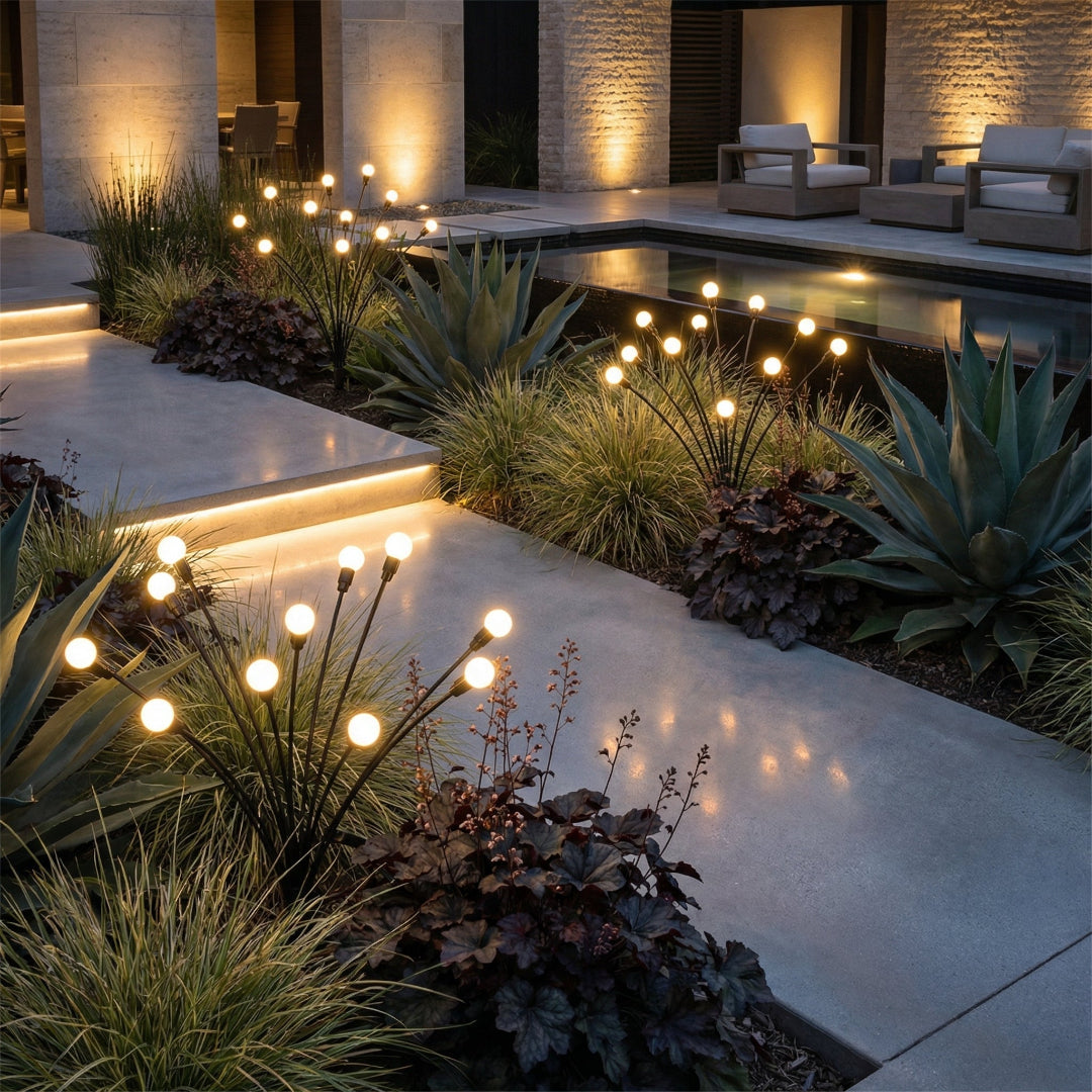Outdoor Solar Garden Lamp - Firefly Swaying Stem Stake Light