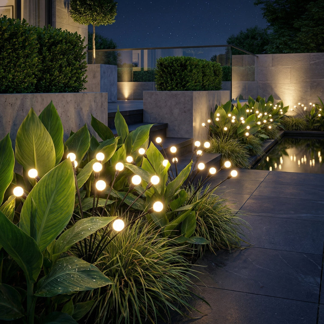 Outdoor Solar Garden Lamp - Firefly Swaying Stem Stake Light