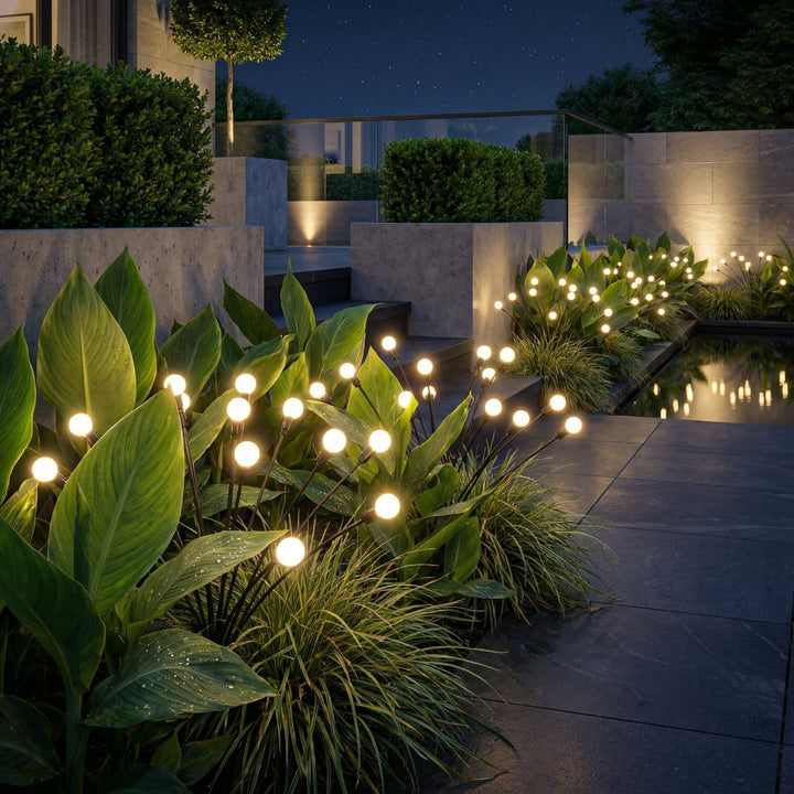 Outdoor Solar Garden Lamp - Firefly Swaying Stem Stake Light