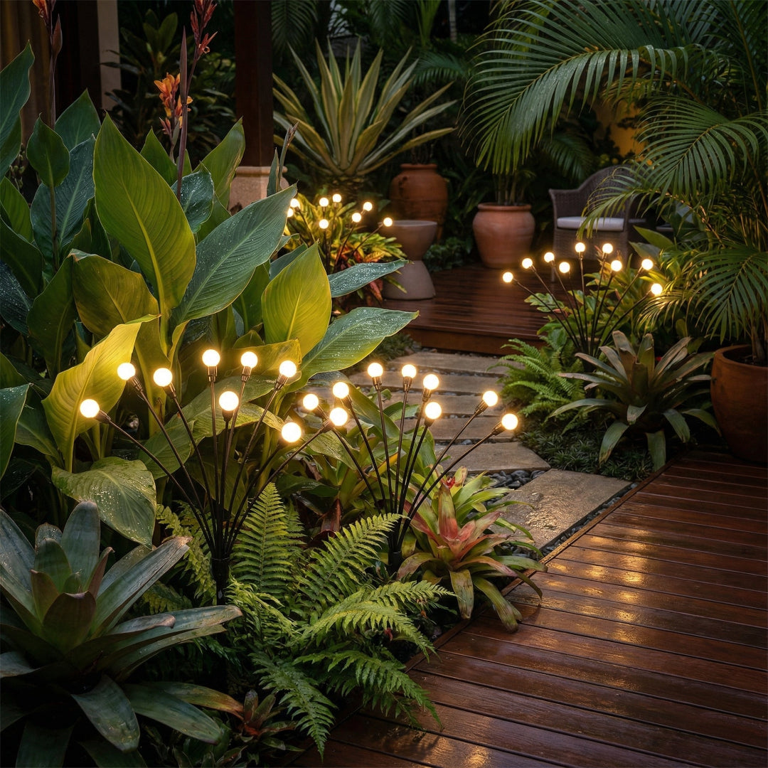 Outdoor Solar Garden Lamp - Firefly Swaying Stem Stake Light